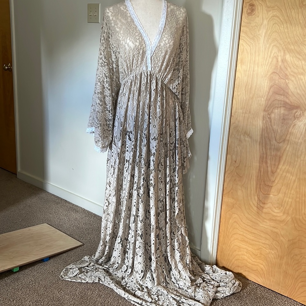 Mii-estilo boho maternity photoshoot gown